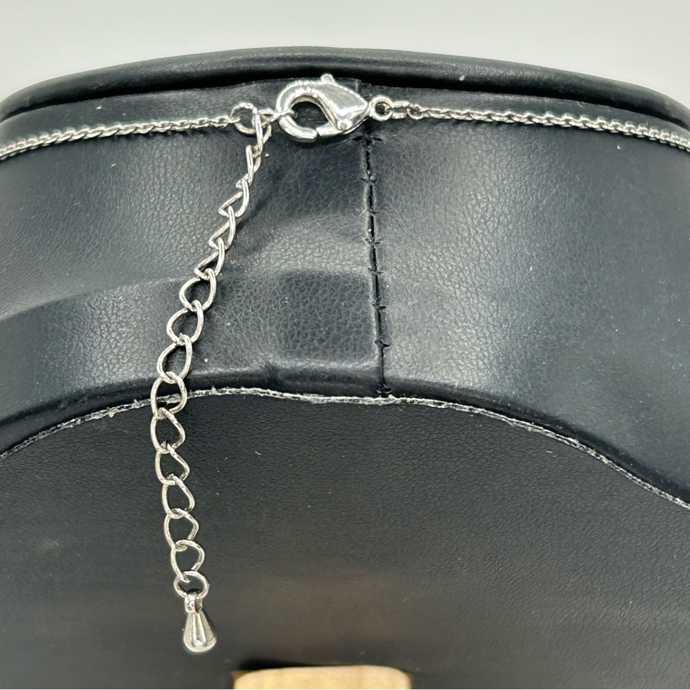 Silver Baguette Cluster Bar Pendant Necklace | CZ Sparkle | Elegant Minimalist - Picture 10 of 10
